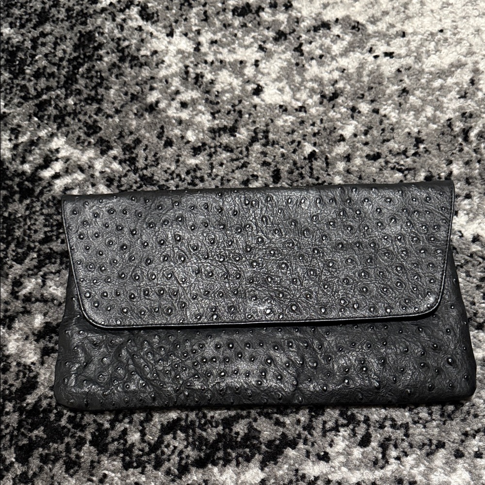 Black Caprice Bianca leather clutch